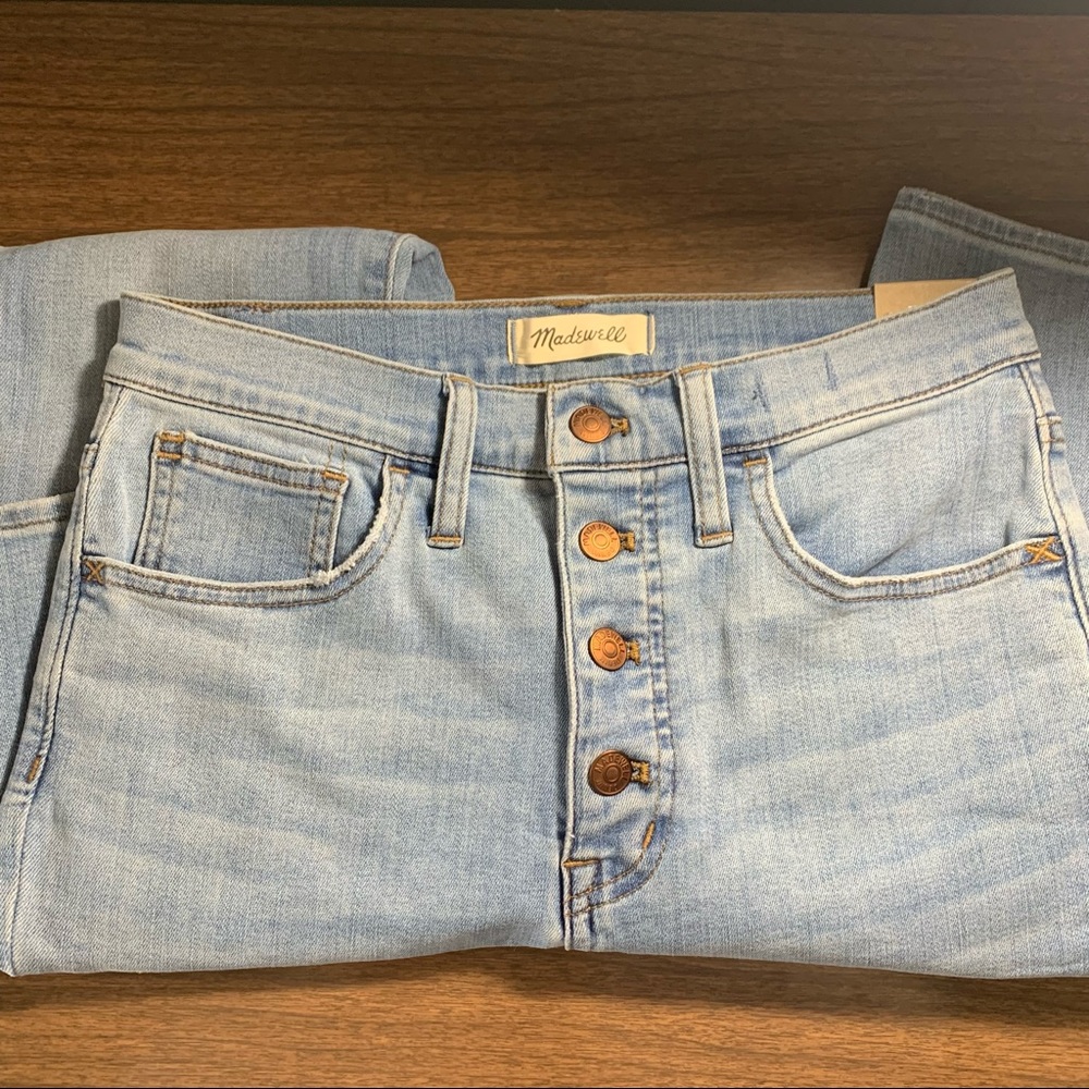 Madewell 11" High-Rise Roadtripper Skinny Jeans Button-Front SZ 28 NWT